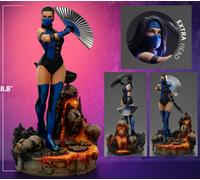 Sideshow Mortal Kombat Kitana Art Scale Statue 2 Cabezas 1/10 Resina