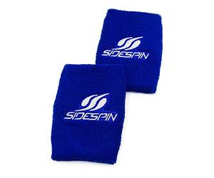 SideSpin - Muñequeras Padel | 100% Algodón de Alta Absorción | Ideal para Pádel y Tenis | Diseño Logo Bordado, Azul, Talla Única, Algodón/Poliéster.