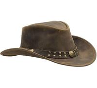 Sidewinder Sombrero de Vaquero Durable Jungle Grain Leather Unisex Adulto para Hombres Shapeable Outback Western Style Wide Brim