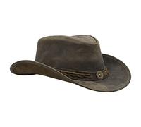 Sidewinder Sombrero de Vaquero Durable Jungle Grain Leather Unisex Adulto para Hombres Shapeable Outback Western Style Wide Brim