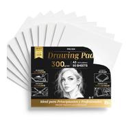 SIDI - Bloc de Dibujo A3 Profesional 300g/m², Papel de Sketchbook, Papel Grueso sin Traspaso, Para Lápiz, Rotulador y Bocetos, Superficie Suave, 50 Laminas de Dibujo (PRO 300, 50 hojas)