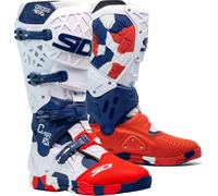 Sidi Crossair-X Botas de motocross, blanco-rojo-azul, tamaño 49 para Hombres