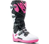 Sidi Crossfire 3 SRS Botas de Motocross, negro-blanco-rosa, tamaño 43 para Hombres