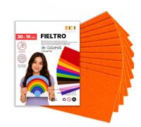 SIDI Fieltro Naranja 10 Láminas 20x15 Tela Manualidades DIY