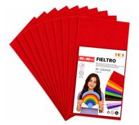 SIDI Fieltro Rojo Vivo 5 Láminas 40x30 Tela Manualidades DIY