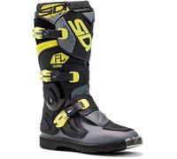 Sidi Flame Botas de Motocross para Niños, negro-gris-amarillo, tamaño 41
