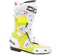 Sidi Mag-2 Air Botas de moto, blanco-amarillo, tamaño 45 para Hombres