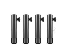SIDIFU 4 extensores de patas de mesa de 2/4 niveles de altura ajustable con pernos de fijación, accesorio para patas de muebles de acero resistente (negro, 20 cm)