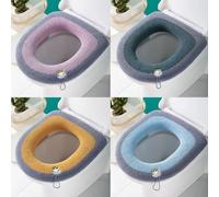 SIDMKA 4 Piezas Fundas para Asiento De Inodoro, Cálido Cojín para Asiento De Inodoro,Asiento De La Cubierta del Asiento del Inodoro,Calentador De Asiento De Inodoro Lavable,Suaves Y Cálidas