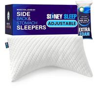 Sidney Sleep Almohada para Personas Que Duermen de Lado y Boca Arriba, Comodidad para el Dolor de Cuello y Hombros, Relleno de Espuma viscoelástica triturada Ajustable y Personalizable, tamaño Queen,