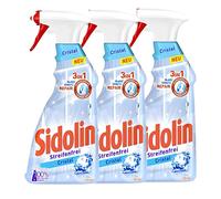 Sidolin Cristal - Limpiador de cristales (3 botes de pulverizador, para un brillo perfecto y contra microfisuras, 3 x 500 ml)