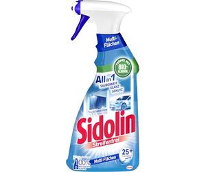 Sidolin Limpiador de superficies múltiples, pulverizador para un brillo sin rayas en más de 25 superficies con tecnología de vidrio líquido, 500 ml (1 paquete) (el paquete puede variar)