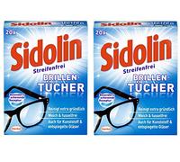 Sidolin - Toallitas limpiadoras para gafas, pantallas y pantallas (2 x 20 unidades)