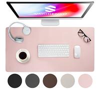 Sidorenko Alfombrilla de Escritorio de Cuero PU 80x40cm - Rosa - Grande Con Bordes Cosidos - Alfombrilla de Ratón XXL