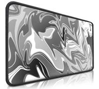 Sidorenko Alfombrilla de ratón para juegos XXL gris - Alfombrilla de ratón grande 900 x 400 mm - Alfombrilla antideslizante para juegos y oficina - Bordes sin flecos - Precisión y duradera Maxlvl