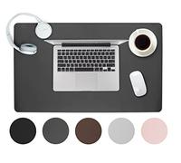 Sidorenko alfombrilla para ratón, 60 x 35 cm, accesorio de oficina, escritorio en gris de piel sintética, antideslizante para niños