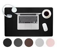 Sidorenko alfombrilla para ratón, 60 x 35 cm, accesorio de oficina, escritorio en negro de piel sintética, antideslizante para niños