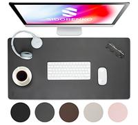 Sidorenko Desk Pad PU Leather 80x40cm - Gris - Almohadilla de Escritorio con Bordes cosidos - Almohadilla de Escritorio Grande - Alfombrilla de ratón XXL - Alfombrilla de Escritorio