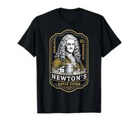 Sidra de manzana Isaac Newton de Funny Physics Vintage Label Science Camiseta