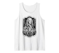 Sidra de manzana Isaac Newton de Funny Physics Vintage Label Science Camiseta sin Mangas