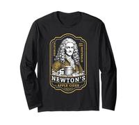 Sidra de manzana Isaac Newton de Funny Physics Vintage Label Science Manga Larga