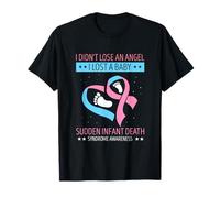 SIDS Awareness Baby I Didn't Lose An Angel Cinta Rosa Azul Camiseta