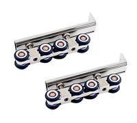siduytin 2 unids/set rodillo de puerta corredera 4/8 ruedas Universal suave bola colgante rueda carril polea Metal para accesorios de armario, 138x25x60mm