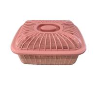 siduytin Cesta de frutas con tapa, organizador de accesorios cocina, cesta pan para servir, azul, mediana , Rosa , l
