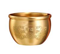 siduytin Cuenco de latón Feng Shui de Estilo Chino, Cuenco Tesoro para la Fortuna, la Riqueza y Buena Suerte, 6 cm x 4,6 cm x 3,2, Oro, 7.4 5.