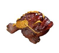 siduytin Estatua de rana de la suerte que cambia color, bandeja té decorativa, figurita sapo, una pieza muy significativa decoración del hogar, Rojo