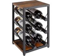 siduytin Este pequeño botellero de Estilo Industrial Vintage realza el del | vez que ofrece una gran capacidad de almacenamiento de vino y mucho más.