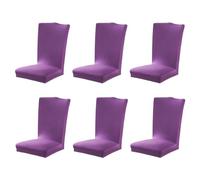 siduytin Fundas para sillas de 6 uds., aspecto suave y cómodo de muebles, fundas elásticas para asientos de sillas de poliéster, Púrpura