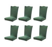 siduytin Fundas para sillas de 6 uds., aspecto suave y cómodo de muebles, fundas elásticas para asientos de sillas de poliéster, Verde negruzco