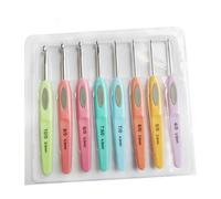 siduytin Kit de ganchillo para principiantes, agarre de plástico de aluminio, herramienta de costura DIY, extensiones de cabello con aguja de bucle de gancho para tejido de hilo de suéter