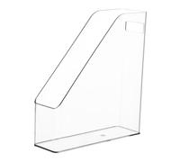 siduytin Organizador vertical para revistas de PET transparente, almacenamiento de libros para escritorio oficina, solución delgada para la gestión archivos, fácil usar, soporte para revistas