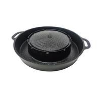 siduytin Sartén para parrilla, utensilios de cocina coreanos portátiles para barbacoa 2 en 1 para el jardín interior y exterior del hogar, Negro, S
