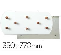 Sie Colgador Pared Blanco 8 Soportes Madera Haya 350X770 mm