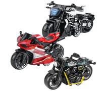 SIEBOLD 3 Piezas Moto De Juguete para NiñOs,Modelo De Motocicleta De SimulacióN,Mini Pull Back Moto De Juguete para NiñOs, Juguetes Intelectuales, Navidad, CumpleañOs, Regalos De Fiesta(3 Estilos)