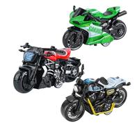 SIEBOLD 3 Piezas Moto De Juguete para NiñOs,Modelo De Motocicleta De SimulacióN,Mini Pull Back Moto De Juguete para NiñOs, Juguetes Intelectuales, Navidad, CumpleañOs, Regalos De Fiesta（3 Color）