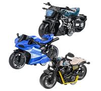 SIEBOLD 3 Piezas Moto De Juguete para NiñOs,Modelo De Motocicleta De SimulacióN,Mini Pull Back Moto De Juguete para NiñOs, Juguetes Intelectuales, Navidad, CumpleañOs, Regalos De Fiesta