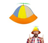 SIEBOLD Sombrero de Hélice Sombrero de pescador reversible Helicóptero Hélice Gorras de Arco Iris Colorido con hélice fluorescente de Disfraces de Fiesta（57cm）