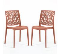 SIEDITI FUORI E DENTRO 2 sillas de Resina Terracota Interior y Exterior | Sillas Dafne apilables, fácil limpieza, para cocina, jardín y restaurante