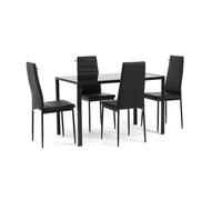 SIEDITI FUORI E DENTRO Juego de comedor mesa rectangular Ettore + 4 sillas acolchadas con respaldo alto Lidia (Antracita)