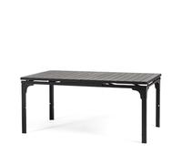 SIEDITI FUORI E DENTRO Mesa de exterior/jardín extensible 180/240 x 90 cm con patas de acero y tapa de polietileno efecto madera, hasta 10 personas Thomas XL (antracita)