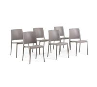 SIEDITI FUORI E DENTRO Sillas jardín de Resina con Fibra de Vidrio para Exterior, terraza o Interior, sillas apilables de diseño y Resistentes - Maria (6 Sillas, Tórtola)