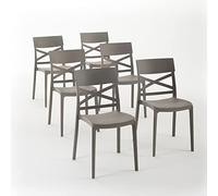 SIEDITI FUORI E DENTRO Sillas Martina en resina con fibra de vidrio (6, Tortora)