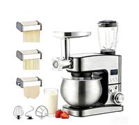 SIEEOUR 5 Litros Multifuncional Batidora Amasadora, Cabeza Inclinable Acero Inoxidable Eléctrica Mezcladora De Alimentos, Cocina Con Gancho Para Masa, Batidor, Batidor De Globos, Para Pan