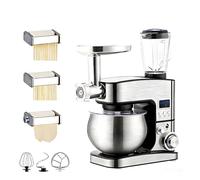 SIEEOUR Batidora Amasadora Con Pantalla, Cabeza Inclinable De Alta Resistencia Eléctrica Mezcladora, 5 Litros,Con Gancho Para Masa, Batidor, Batidor De Globos Para Pan Y Pastel, Para Hogar