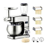 SIEEOUR Comercial Batidora Amasadora, 5,2 Litros De Alta Resistencia Mezcladora De Alimentos Con Pantalla Digital, 600w Cabeza Inclinable Eléctrica Mezcladora,Para Restaurante, Horneado