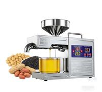 SIEEOUR Extractorde Aceite, Prensa De Aceite De 820w, Con Modos De Prensado Automático En Frío Y En Caliente, Prensa De Aceite De Acero Inoxidable Con Temporizador Para Uso Domestico Y Comercial